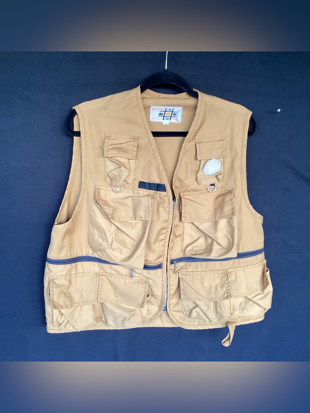 Vintage Western trails fly fishing vest with talon zippers made in USA